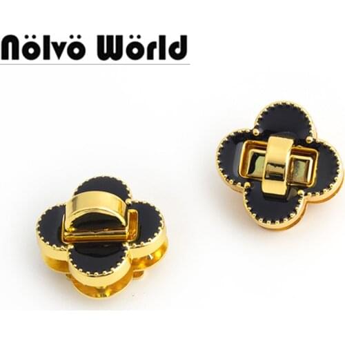 5-10-30sets 4*30mm flower shape twist turn lock Handbag lock K gold Twist locks