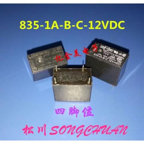 835-1A-B-C-12vdc-10a A group of normally open relays 835-1A-C