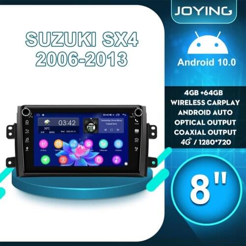 8"IPS 1 Din Car Radio Stereo Android 10 Central Multimedia Player GPS DVR WIFI Tape Recorder Carplay For Suzuki SX4 2006 2013