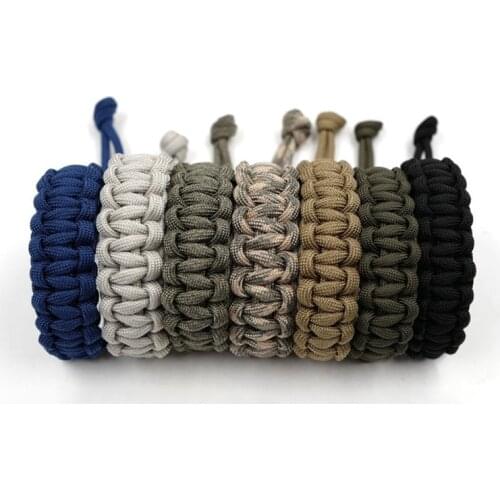 17cm-25cm Weaving Paracords Bracelets 550 Paracord Adjustable Survival Emergency Bracelets Camping Hiking Outdoor Accessories