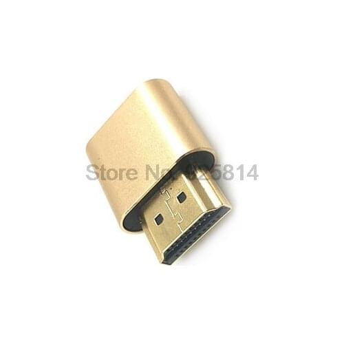 By dhl or ems 200pcs HDMI Virtual Display Adapter EDID Dummy Plug Headless Ghost Display Emulator Video card Lock plate