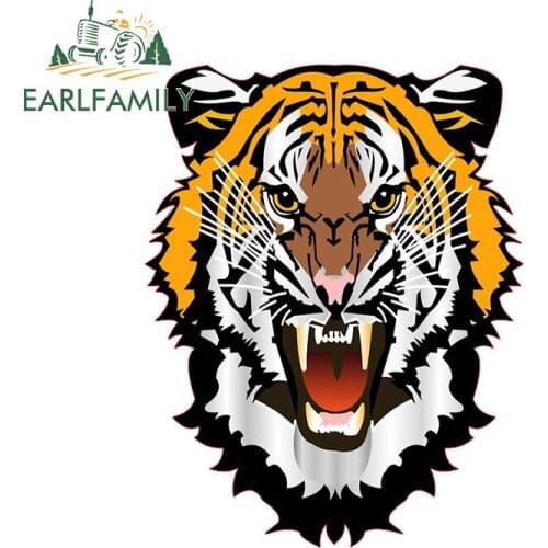 EARLFAMILY 13cm x 10.3cm for A Tiger Roaring Car Sticker Truck Decal Bumper Window JDM Accessories Vinyl Fashion Decoration