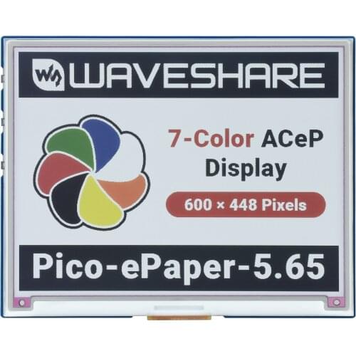 5.65" ACeP 7-Color Epaper E-paper E-ink Display Screen Module Breakout Shield HAT for RPI Raspberry Pi Pico Board Accessories