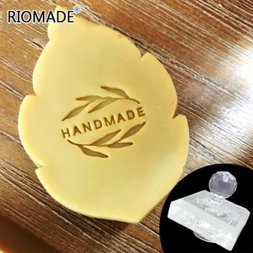 Leaf Shape Handmade Soap Stamp Mold Transparent Diy Natural Organic Glass Soap Chapter With Handle Acrylic Chapters Custom