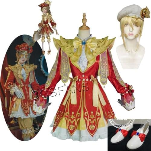 Game Identity V Cosplay Costumes Edgar Valden Painter Cosplay Costume Narcissus Skin Uniforms Clothes Suits Halloween wig shoes