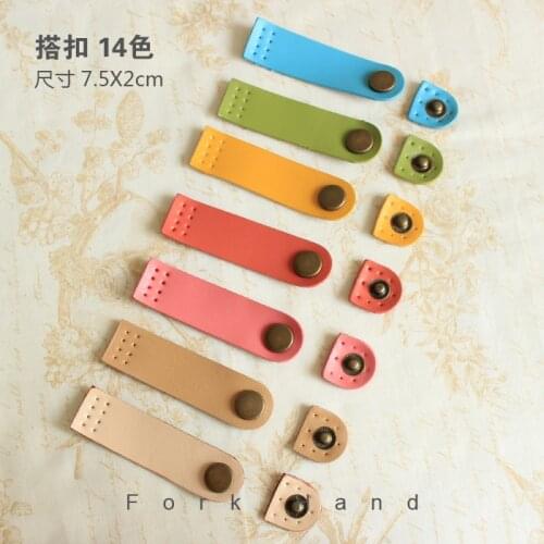 Patchwork Leather Accessories Semi-circular Leather Buckle Notebook Bag Snap Snap Button Two-layer Leather