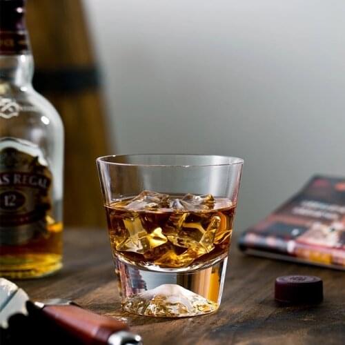 Japanese Mount Fuji Glass Tea Cup Drinking Cup Whiskey Cup Snow Mountain Vodka Cup Creative Transparent Liquor Cup Thick Bottom
