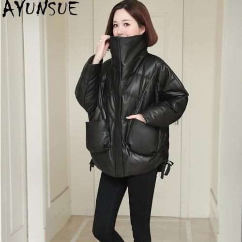 AYUNSUE 2020 Genuine Leather Jacket Women Short Womens Sheepskin Coat Female Winter Parkas Warm Down Jackets Mujeres Abrigos