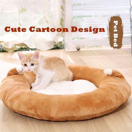 Cute Pet Dog Bed Thick Padded Round Dog Cushion Pet House Soft Cat Sofa Nest Dog Baskets Warm Kennel For Cat Puppy Pet Supplies