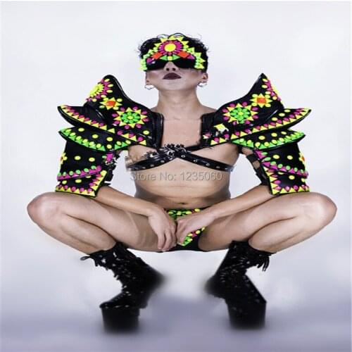 Men sexy robot suit armor cosplay singer dj ballroom dance clothes bar catwalk dress stage wears show suit best party Decoration