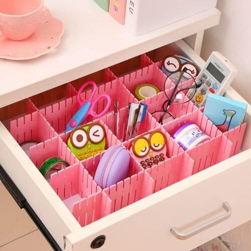 Storage Organizer DIY Partition Plate Lattice Free Combination Drawer Baffle Thick 4 Pieces Home Storage