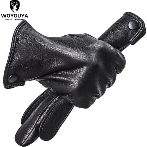 Fashion winter black touch gloves,sheepskin mens gloves,Keep warm gloves male winter,Brand mens leather gloves-8011