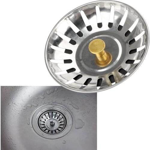 HOOMIN Sink Strainer Stopper Stainless Steel Waste Plug Catcher Drain Bathroom Hair Catcher Kitchen Accessories