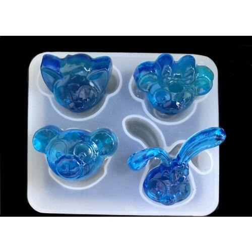 Aouke Transparent Epoxy Bear Mould Diy Multi-Specific Bear Bunny Mold Decoration