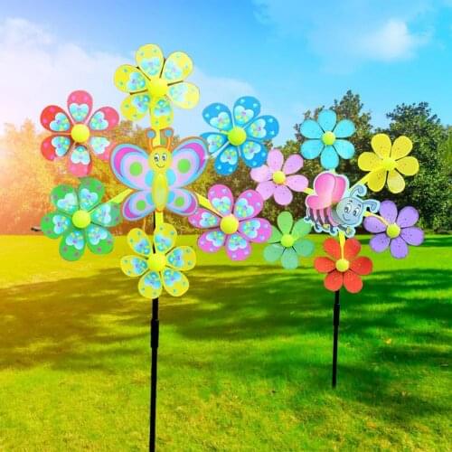 Rainbow Wind Spinner Toy Stake Outdoor Yard Garden Decor Spinner Ground детские игрушки
