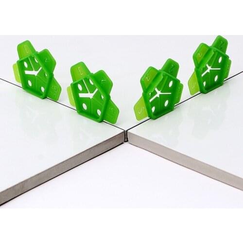 50pcs 5 IN 1 Reusable Tile Leveling System Locator 1-3mm Gap Spacers Cross Tiles Wedge for Floor Wall Seaming Construction Tool