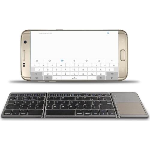 Mini folding keyboard Bluetooth Foldable Wireless Keypad with Touchpad For Samsung Galaxy S20 Ultra S10 Lite Note 10 Plus Phone