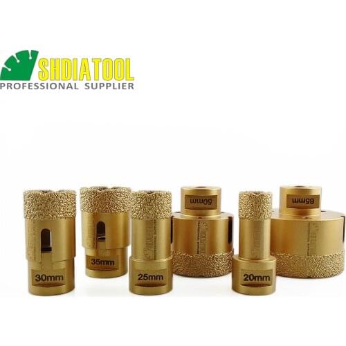 SHDIATOOL Vacuum brazed diamond drilling bits with15MM diamond height(Diameter 20/25/30/35/50/65mm 1pc/each) drill bit
