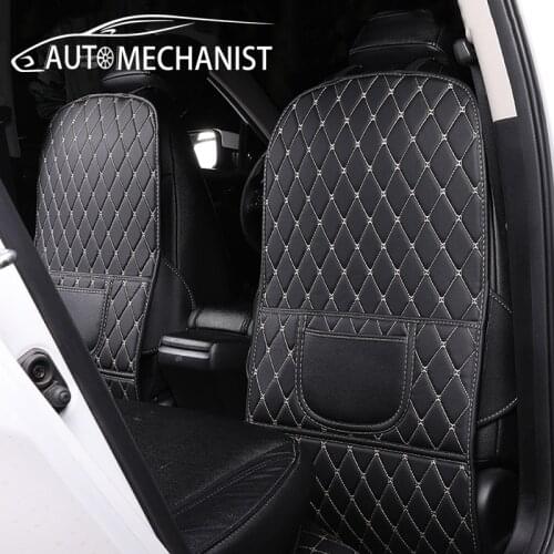 Universal Car Anti Kick Back Mat Auto Waterproof Seat Back Cover For Children PU leather Seat Back Protectors Car Anti-Mud Mats