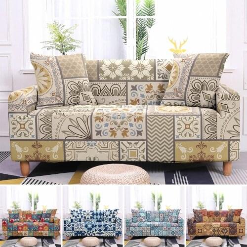 Geometric Elastic Universal Sofa Covers For Living Room Stretch Non-slip Couch Cover Sofa Slipcover Sofa Protector Anti-dust