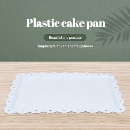 1 Pcs Non-Stick Cake Tray Nice Looking Square European Style Serving Tray Eco-Friendly Stackable Design Bread Plates for Home