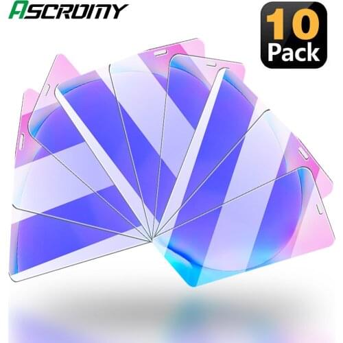 10Pcs For iPhone 12 11 Pro Max XR XS Max 7 8 6S Plus 5S SE 5C 12mini Cover Case Tempered Glass Screen Protector Film Protective