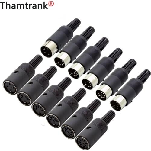 10pcs/lot 3/4/5/6/7/8/9/13 PIN DIN Connector DMale/Female DIN Plug Jack Socket Connector Chassis Cable Mount With Plastic Handle