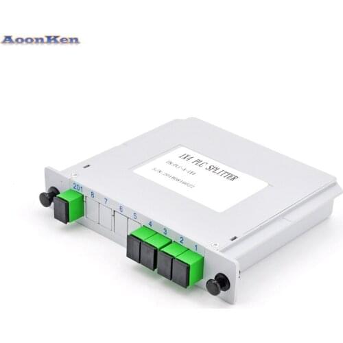 10pcs/Lot SC APC PLC 1X4 Splitter Fiber Optical Box FTTH PLC Splitter Box with 1X4 Planar Waveguide Type Optical Splitter