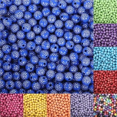 100pcs 8mm Multi Colors Acrylic Round Beads For Making Arts Crafts Apparel Sewing Garment Beads DIY