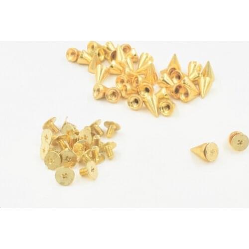 100pcs Spikes Cone Studs Metal 10mm Spots Rivet Cone Screw Studs Leathercraft DIY Craft Rock Clothes Handcraft Accessories