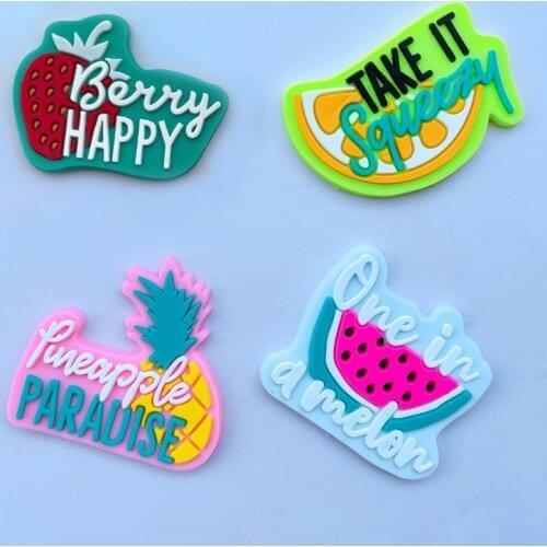 12 New Cute Cartoon Soft Rubber Fruit Flat Back Scrapbook Bun, DIY Decoration In Dress Centerparts A76