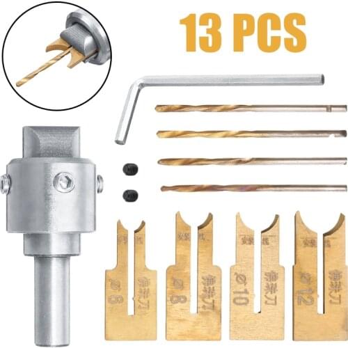 13pcs Wooden Bead Maker Tool Kit DIY Buddha Beads Router Bits Milling Cutter Tools 6/8/10/12mm Carbide Blades For Woodworking