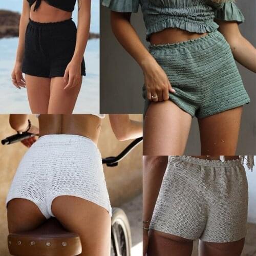 2020 Hand Crochet Women Shorts Bikini Bike Gym Bottom Beach Women Swimwear Summer Boho Pants