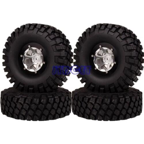 4pcs 1.9" Aluminum Wheel/Rim & 112mm Super Swamper Tyre 1061-7038 For RC 1/10 Model Rock Crawler TRX-4 CC01