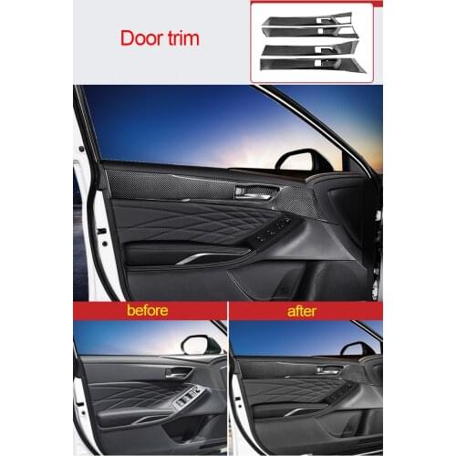 For Toyota Avalon 2018-2020 carbon fiber Inner door panel sticker- without memory seat button 4pcs