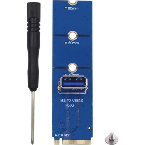 Transfer Card Adapter Riser Card Miner M.2 NGFF M Key to USB 3.0 Female Adapter for PCI Express X4 Riser Bitcoin Mining