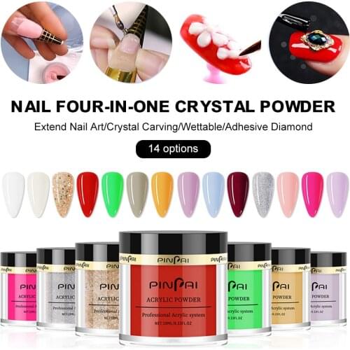 14 Colors Nail Acrylic Powder Shimmer Glitter Nail Powder No LED/UV Needed Manicure Tool for Home Salon 10ML Nail Art