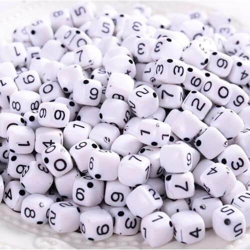 Acrylic beads square digital loose beads for handmade beading making jewelry making DIY bracelet necklace accessories