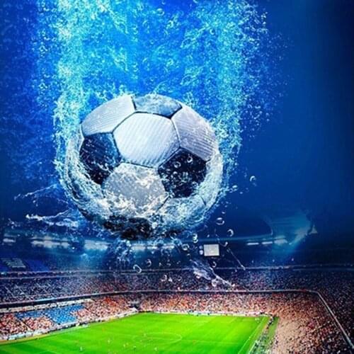 Full Round Drill 5D Diy Diamond Mosaic Sale Soccer Pictures By Rhinestones Diamond Painting Football Diamond Embroidery Sale