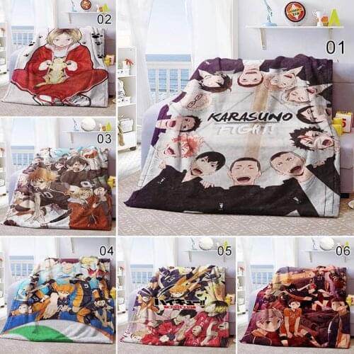 Anime Haikyuu Blanket Soft Warm Coral Fleece Plush Throw Blanket Bed Rug Flannel Bedroom Sheet Quilt Cosplay Gifts Blanket