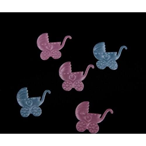 50pcs/lot Satin Baby Pram applique Embellishment Baby Carriage For Baby Shower Party DIY Craft Decoration