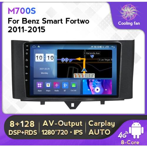 Android 10.0 Car DVD Multimedia player for Mercedes/Benz Smart Fortwo 2011 2012 2013 2014 2015 WiFi BT Radio stereo GPS no 2 din