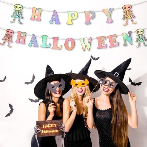 Happy Halloween Banner Flag Festive Party Supplies Halloween Home Hanging Ornament Decorations Photo Tools Bar Shop Decoration