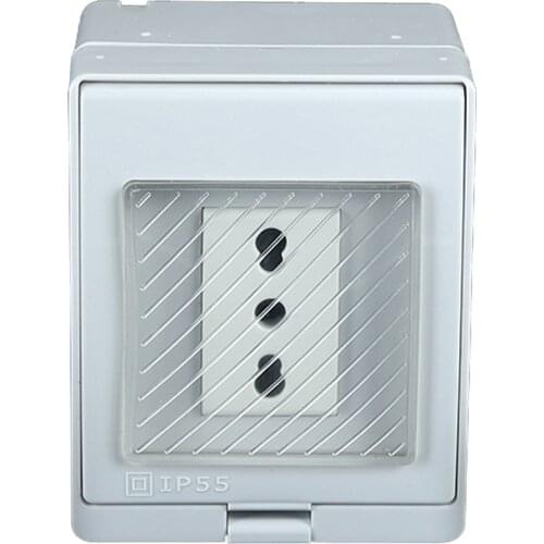 White European 16A 250V 1Way 2Way Waterproof IP55 Kitchen Bathroom Outdoor Surface mounted splash-proof Italy Power Wall Socket