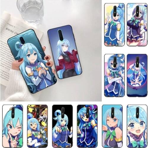 Cute aqua konosuba anime girl Phone Case For Oppo A5 A9 2020 Reno2 z Renoace 3pro A73S A71 F11