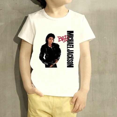 Kids Michael Jackson Bad Cartoon Design T Shirt Boys/Girls Rock N Roll Star Short Sleeve Tops Children Cute T-Shirt,HKP5145