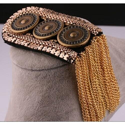 2pcs Vintage epaulette jewelery tassel big shoulder brooch epaulet /epaulettes spikes/escapulario blazer accessories/ pin