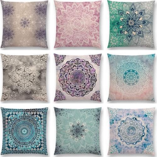 Hot Sale Dreamy Rainbow Boho Desert Flower Gorgeous Mandalas Starlight Fantasy Sky Prints Cushion Home Decor Sofa Throw Pillow
