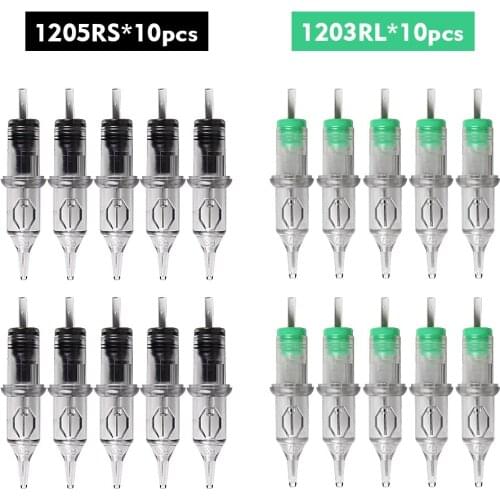 Tattoo Needles Cartridge Accessories Liner Shading 01/03/05/07/09/11/14 RL RS 10 pcs Independent Round Stainless Steel Needle