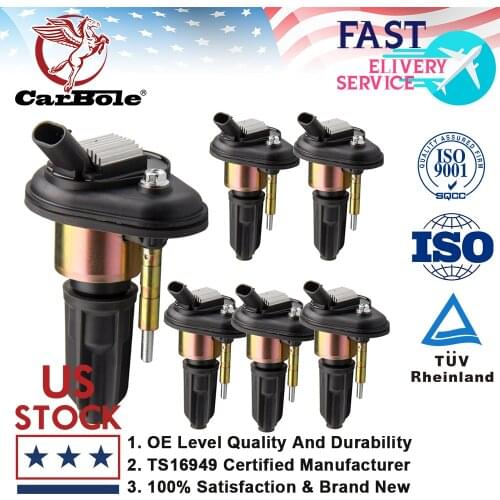 Carbole 6Pcs High Performance Ignition Coil For 2002 2003 2004 2005 Chevy Trailblazer GMC Canyon Envoy UF303